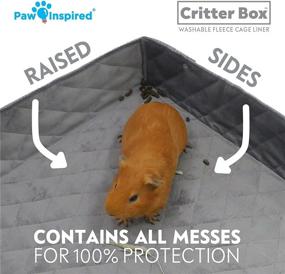 img 1 attached to Paw Inspired Washable Guinea Pig Cage Liners with Raised Sides, Ultra-Absorbent Fleece Bedding for Guinea Pigs, Rabbits, Hamsters & Small Animals - Critter Box, Edge-Protected Pee Pads