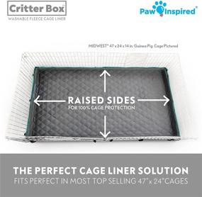 img 2 attached to Paw Inspired Washable Guinea Pig Cage Liners with Raised Sides, Ultra-Absorbent Fleece Bedding for Guinea Pigs, Rabbits, Hamsters & Small Animals - Critter Box, Edge-Protected Pee Pads