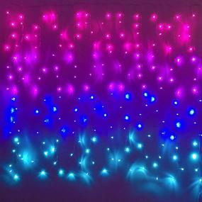 img 4 attached to 🧚 Pink Purple & Blue Ombre Fairy Curtain Lights: Create Enchanting Ambience with Dimmer Switch