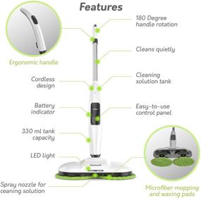 img 3 attached to 🧹 Gladwell 3-in-1 Cordless Electric Mop – Efficient, Quiet, and Powerful Cleaning Tool With Spinner, Scrubber, and Waxer Functions – Ideal for Hardwood, Tile, Vinyl, Marble, and Laminate Floors – White