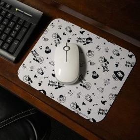 img 3 attached to Add a Magical Touch to Your Desk with Harry ✨🔮 Potter Black and White Chibi Pattern Low Profile Thin Mouse Pad Mousepad