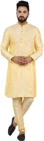 img 4 attached to Exquisite Golden Pyjama: Traditional Indian Wedding Attire for Bollywood-inspired Men's Clothing