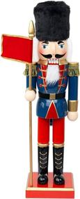 img 4 attached to FUNPENY Blue Soldier Flag Nutcracker