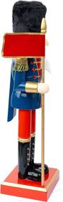 img 1 attached to FUNPENY Blue Soldier Flag Nutcracker