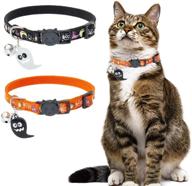 halloween cat collar breakaway - 2 pack glow in the dark collar with bell and cute ghost pendant: adjustable safety collars for cats by expawlorer logo