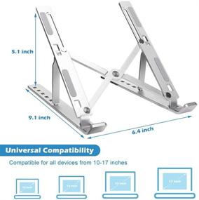 img 2 attached to 👨 Gbayxj Adjustable Laptop Stand - Foldable & Sturdy Keyboard Riser Holder for College Office Homeschooling - Compatible with 10 to 17 inch Computers