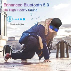 img 2 attached to 🎧 TOUCH TWO Wireless Bluetooth 5.0 Speaker Hat - Inbuilt Microphone, Smart Music Cap for Outdoor/Indoor Sports. Perfect Gift for Men/Women/Boys/Girls (Lava)