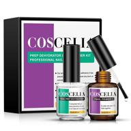 💅 coscelia nail dehydrator and primer set: fast dry superior bonding primer for gel nail polish poly extension gel acrylic powder uv gels builder gel 15ml logo