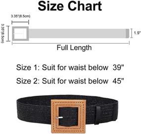 img 1 attached to 👗 Elevate Your Style with Skinny Fashion Elastic Stretch Square Women's Belts