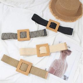 img 3 attached to 👗 Elevate Your Style with Skinny Fashion Elastic Stretch Square Women's Belts