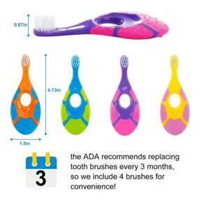 img 3 attached to 🦷 Slotic Baby Toothbrush 0-2 Years – Safe & Sturdy Oral Care Teether Brush (4-Pack)