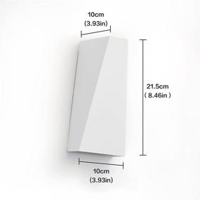 img 2 attached to 🔆 Modern LED Wall Sconce, Non-dimmable White Metal Indoor Wall Light, Unique Style 10W Up Down Wall Lamp, Warm White 3000K LED Night Light for Bedroom, Living Room, Restaurant - Set of 2