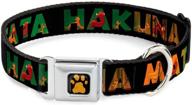 🦁 hakuna matata black lion king scenes dog collar with seatbelt buckle - adjustable sizes for small, medium, and large dogs логотип