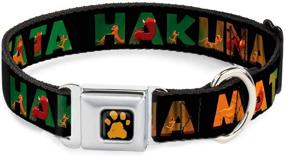 img 4 attached to 🦁 Hakuna Matata Black Lion King Scenes Dog Collar with Seatbelt Buckle - Adjustable Sizes for Small, Medium, and Large Dogs