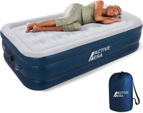 img 4 attached to 🛏️ Active Era Premium Twin Air Mattress: Built-in Pump, Raised Pillow, Waterproof Top