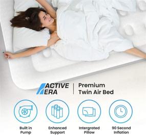 img 3 attached to 🛏️ Active Era Premium Twin Air Mattress: Built-in Pump, Raised Pillow, Waterproof Top
