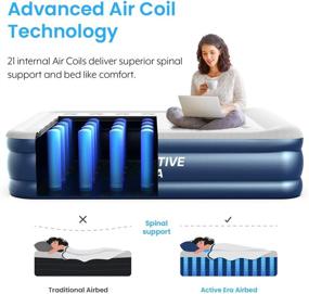 img 2 attached to 🛏️ Active Era Premium Twin Air Mattress: Built-in Pump, Raised Pillow, Waterproof Top