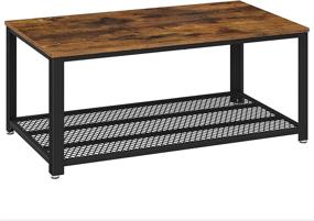 img 2 attached to Industrial Coffee Table with Storage Shelf for Living Room - VASAGLE Wood Look Accent Furniture, Metal Frame, Easy Assembly, Rustic Brown ULCT61X