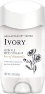 gentle aluminum-free ivory deodorant, chamomile essence, 2.4 oz (pack of 2) - natural odor protection logo