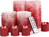 🕯️ furora lighting red flameless candles battery operated with remote control for glitter votives, pillars, living room decor, christmas flameless candle decorations, table centerpieces логотип