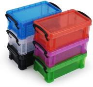 📦 btsky 6-color small plastic storage box with locking lid - clear plastic organizer for crafts, stationery, jewelry, sewing, and more - perfect for classroom or home supplies logo