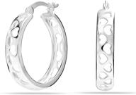 💕 lecalla sterling silver love heart infinity linked click-top hoop earrings for women and girls - enhanced for better seo logo