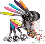 🥄 akurn 10-piece stainless steel measuring cups and spoons set with non-slip silicone grips, includes 5 measuring cups and 5 measuring spoons, dishwasher-safe логотип