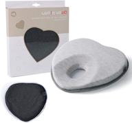 👶 lonoy gray newborn baby head shaping pillow - flat head syndrome prevention, premium memory foam infant pillow for neck & head support - heart shaped design logo