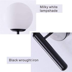 img 2 attached to KCO Lighting Modern Wall Sconce Golden Mid Century Industrial Matte Globe Glass Wall Light For Bedroom Vanity Light (Black)