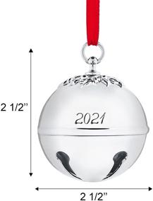 img 3 attached to 🔔 Klikel Sleigh Bell 2021 Ornament: Silver Christmas Tree Bell with Red Ribbon and Gift Box - Engraved Shiny Bell Ornament - 7th Annual Edition