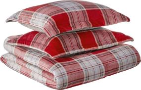 img 4 attached to 🛏️ Full/Queen Plaid Velvet Plush Comforter Sets by Fraiche Maison Allen