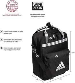 img 3 attached to Сумка для обеда adidas Squad Insulated: элегантный черно-белый дизайн, идеально подходит для любого размера