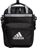 👜 adidas squad insulated lunch bag: sleek black & white design, perfect for any size logo
