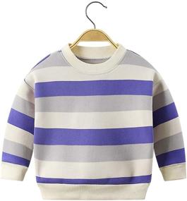 img 4 attached to Ctskyte Sweatsuit Pullover Striped Sweater Apparel & Accessories Baby Girls