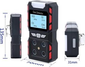 img 2 attached to 🔍 Discover the GiiHoo Portable 4 Gas Monitor Personal: A Multi-Gas Detector Meter with Sound, Light, and Vibration Alerts, Rechargeable and Equipped with LCD Screen Backlight - Ready to Use in Black