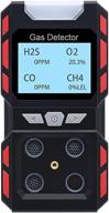 🔍 discover the giihoo portable 4 gas monitor personal: a multi-gas detector meter with sound, light, and vibration alerts, rechargeable and equipped with lcd screen backlight - ready to use in black logo