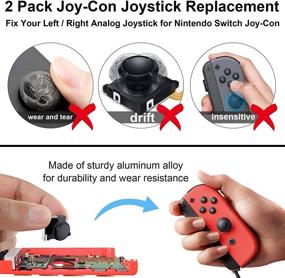 img 3 attached to 🎮 Enhanced 3D Analog Replacement Joystick Caps for Nintendo Switch Joycon Controller | [New Version] | Full Repair Tool Set Included | 2 Pack