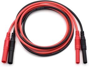 img 4 attached to 🔌 Male to Female 4mm Banana Plug Jack Extension for Meter Testing - Heavy Duty Silicone Wire Leads, Multimeter Probes Adapter - 14AWG (1 pair, 39.4")