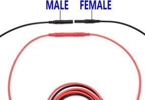 img 3 attached to 🔌 Male to Female 4mm Banana Plug Jack Extension for Meter Testing - Heavy Duty Silicone Wire Leads, Multimeter Probes Adapter - 14AWG (1 pair, 39.4")