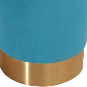 img 1 attached to 🪑 GOLDSUN Round Velvet Ottoman Footrest Stool: Stylish and Comfortable Padded Seat with Gold Metal Leg - Ideal for Living Room, Bedroom, and Kids Room Decor (Teal)