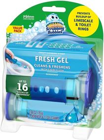 img 2 attached to 🚽 Scrubbing Bubbles Fresh Gel Toilet Cleaning Stamp - Rainshower Scent, Dispenser + 12 Gel Stamps, 2.68 Ounce