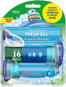 img 3 attached to 🚽 Scrubbing Bubbles Fresh Gel Toilet Cleaning Stamp - Rainshower Scent, Dispenser + 12 Gel Stamps, 2.68 Ounce