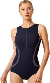 img 4 attached to 👙 SYROKAN Women's Athletic Swimwear for Women's Clothing - Bathing Suit