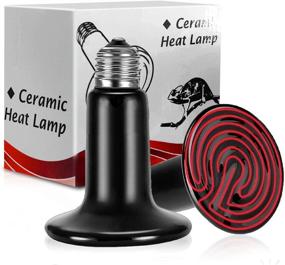 img 4 attached to 🔥 2 Pack Toolazy Ceramic Heat Lamp 100W Infrared Reptile Heat Emitter - Non-Light Black Lamps for Pet Lizard Turtle Snake Chicken Aquarium Coop