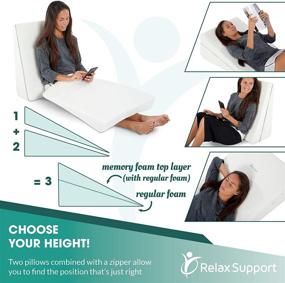 img 3 attached to 🪑 Оптимизированная подушка для поддержки спины - Подушка Relax Support RS10 Wedge Pillow для снятия боли в шее и пояснице с использованием стратегической 3-в-1 технологии подъема для индивидуального угла поддержки.