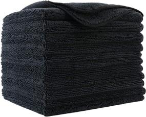 img 4 attached to 🧽 Polyte Premium Microfiber Cleaning Towel – 16x16 inches, 12 Pack – Black