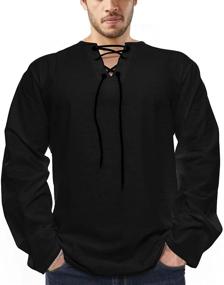 img 1 attached to Cotton Shirts Sleeve V Neck Casual