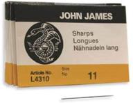 john james sharp beading needles – size 11, 25 pack: perfect beading tools for crafting projects logo