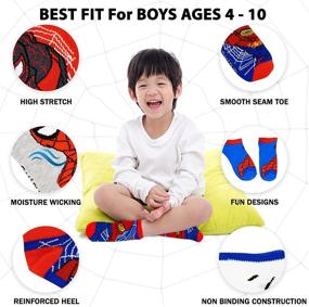 img 3 attached to 🕷️ Marvel Spider-Man Socks for Boys: 10-Pack Low Cut Socks, Ages 3-9