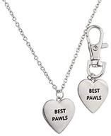 🐾 matching owner necklace set: lux accessories best pawls pals bff dog collar keychain - perfect gift for dog lovers! logo